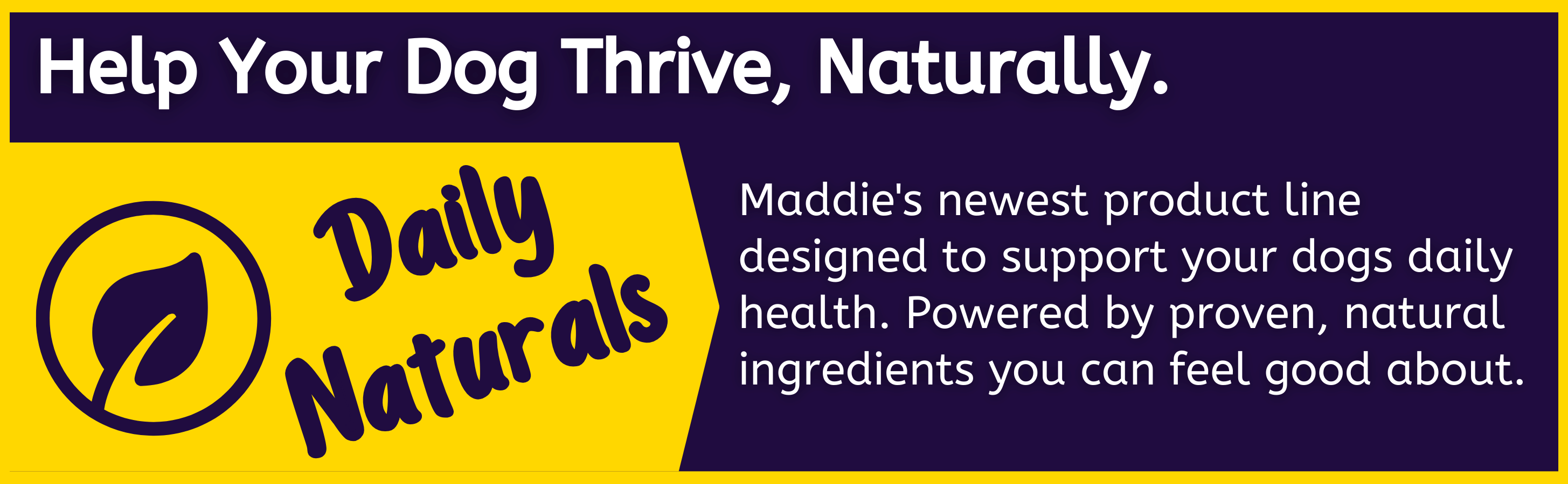 Banner, daily naturals product line.