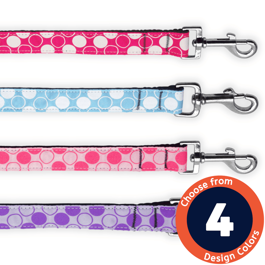 USA Made Nylon Pet Leash - Modern Dots in Assorted Colors