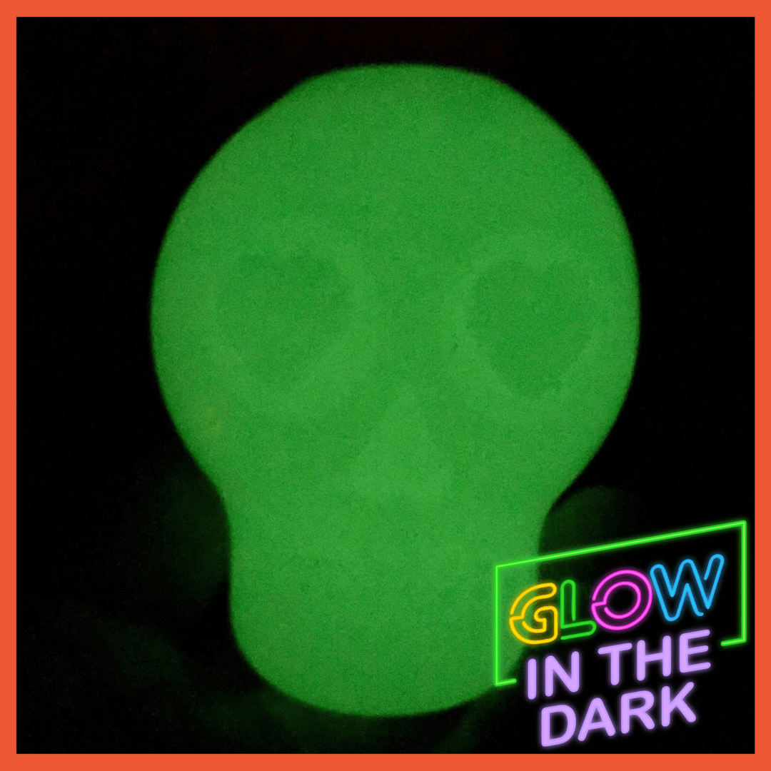 Glow in the Dark Sugar Skull Durable Chew + Treat Dispensing Toy