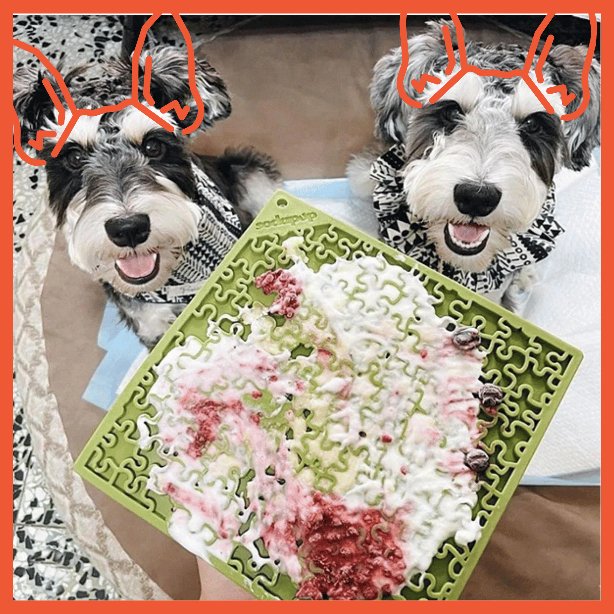 eMat Enrichment Lick Mat - Jigsaw Puzzle Edition - Assorted Colors