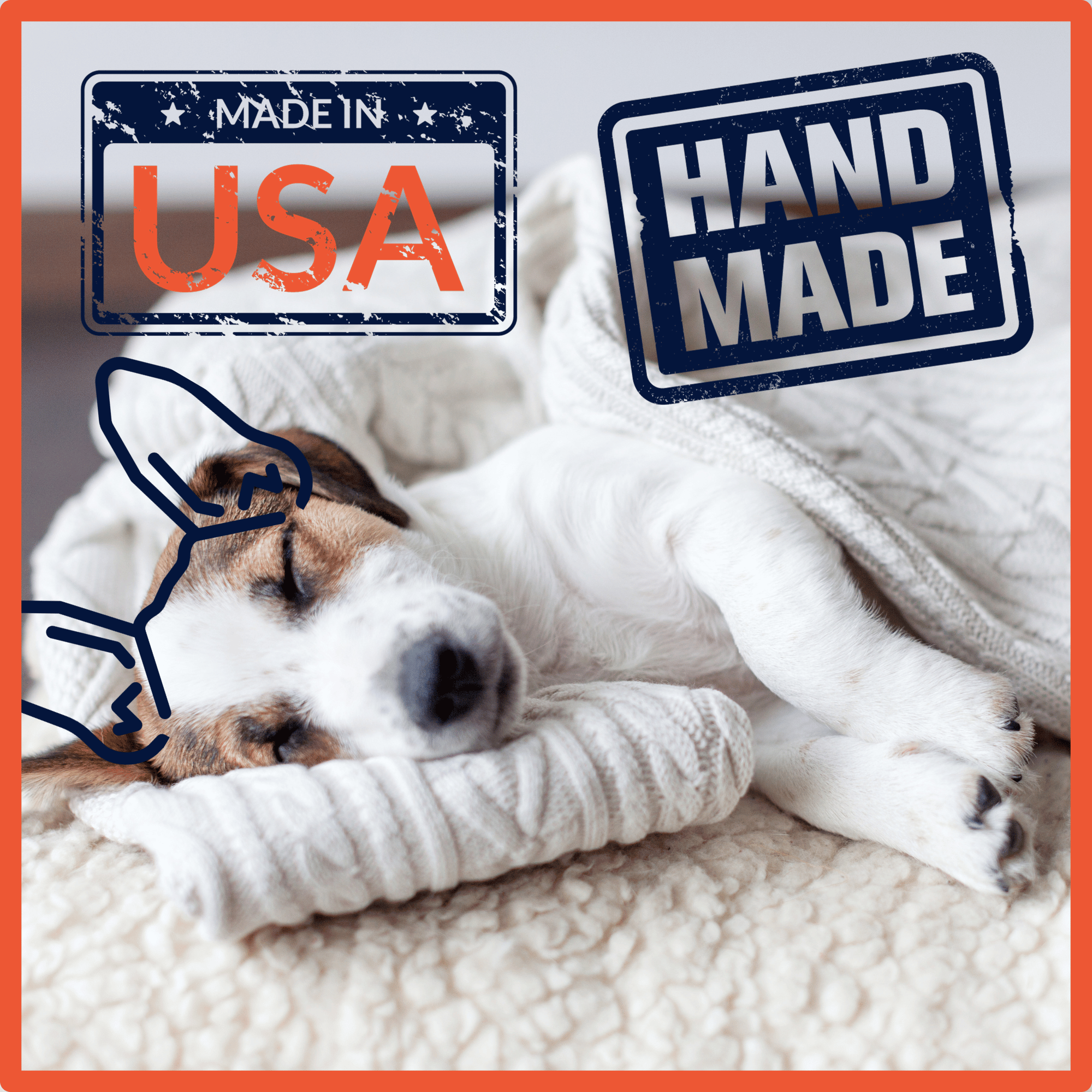 USA Made Pet Bed - Premium Handcrafted Bed for Dogs + Cats - Snow Leopard
