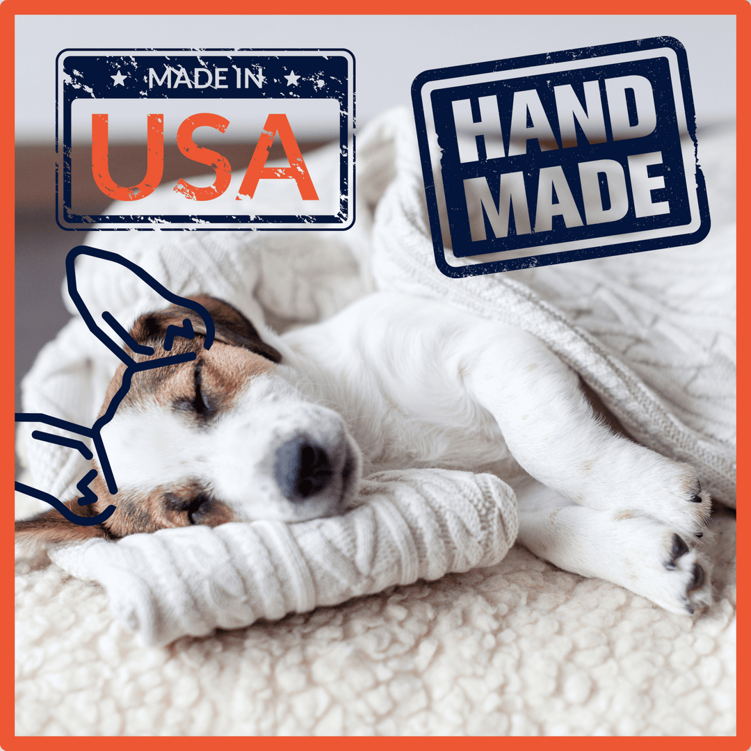 USA Made Pet Bed - Premium Handcrafted Bed for Dogs + Cats - Fleece Dog Faces