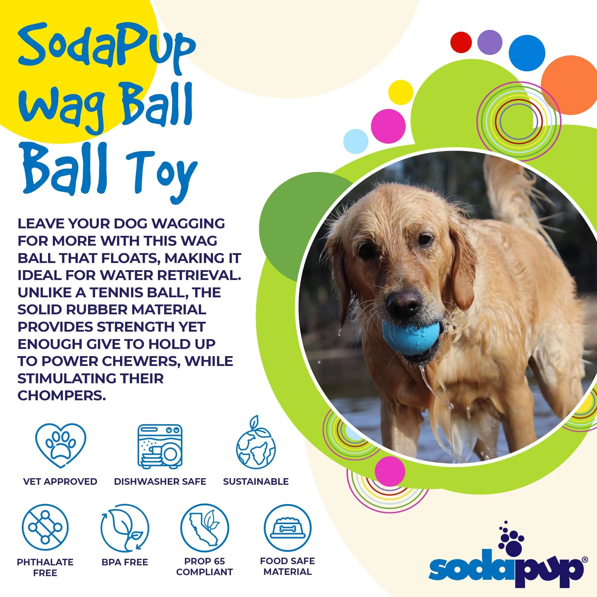 Wag Ball Ultra Durable Floating Dog Toy