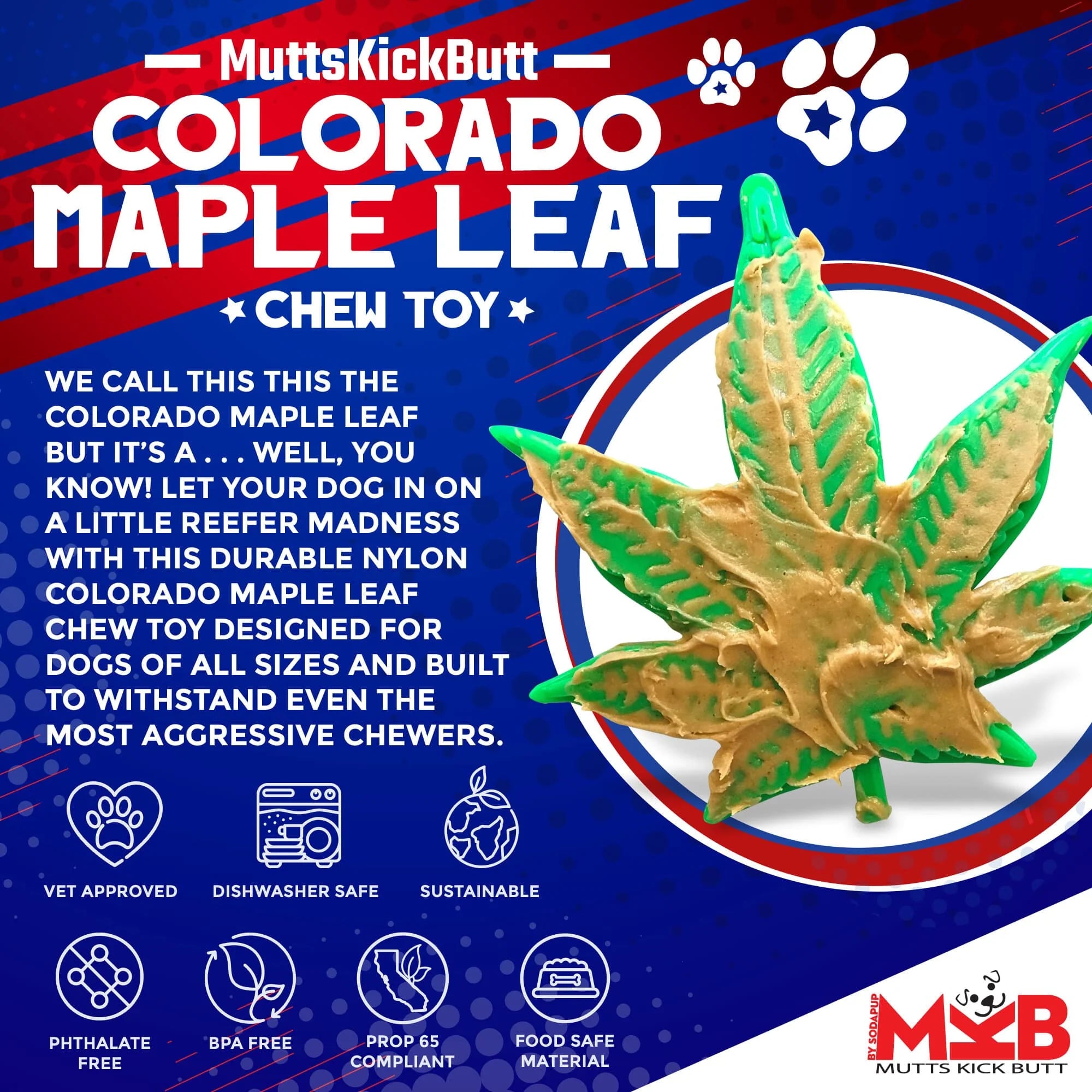 Colorado Maple Leaf Durable Nylon Dog Toy