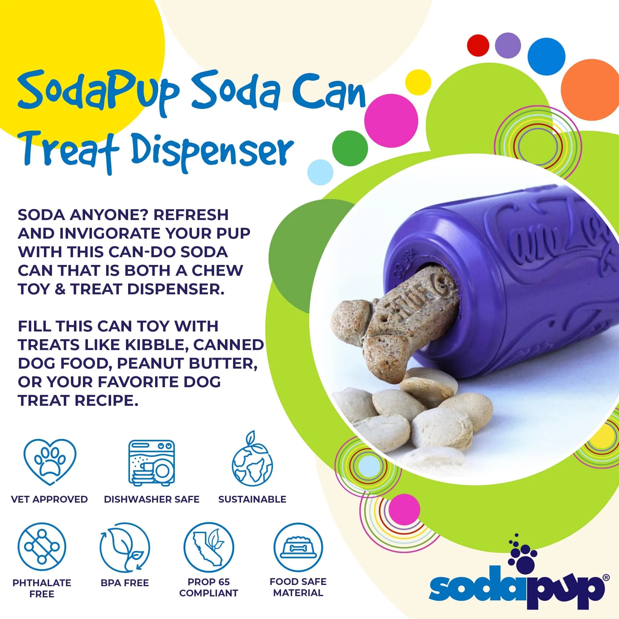 Small Dog Durable Rubber Chew + Treat Dispensing Toy