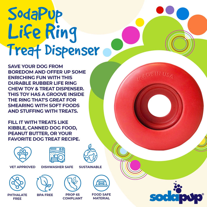 Life Ring Durable Rubber Chew + Treat Dispenser Toy