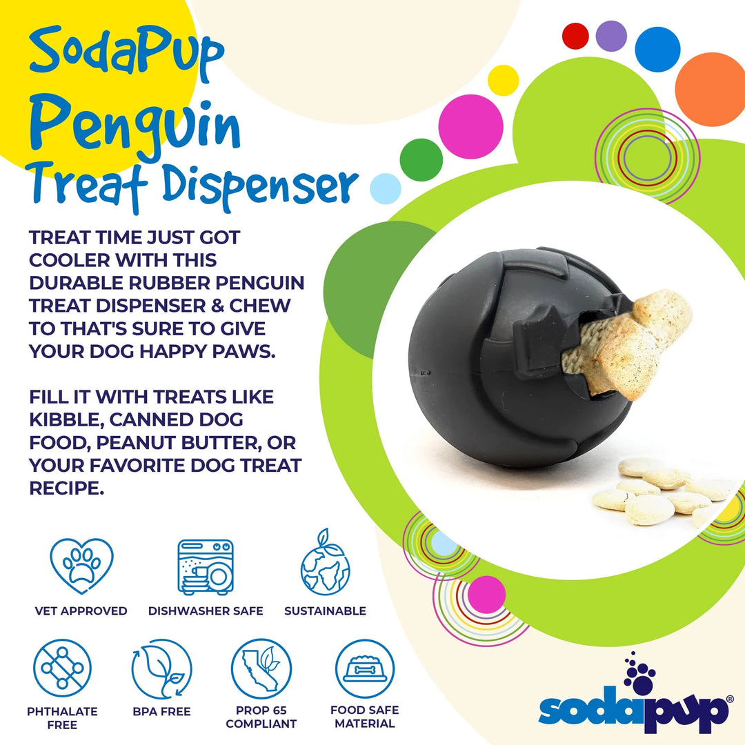 Penguin Durable Rubber Chew + Treat Dispenser Toy