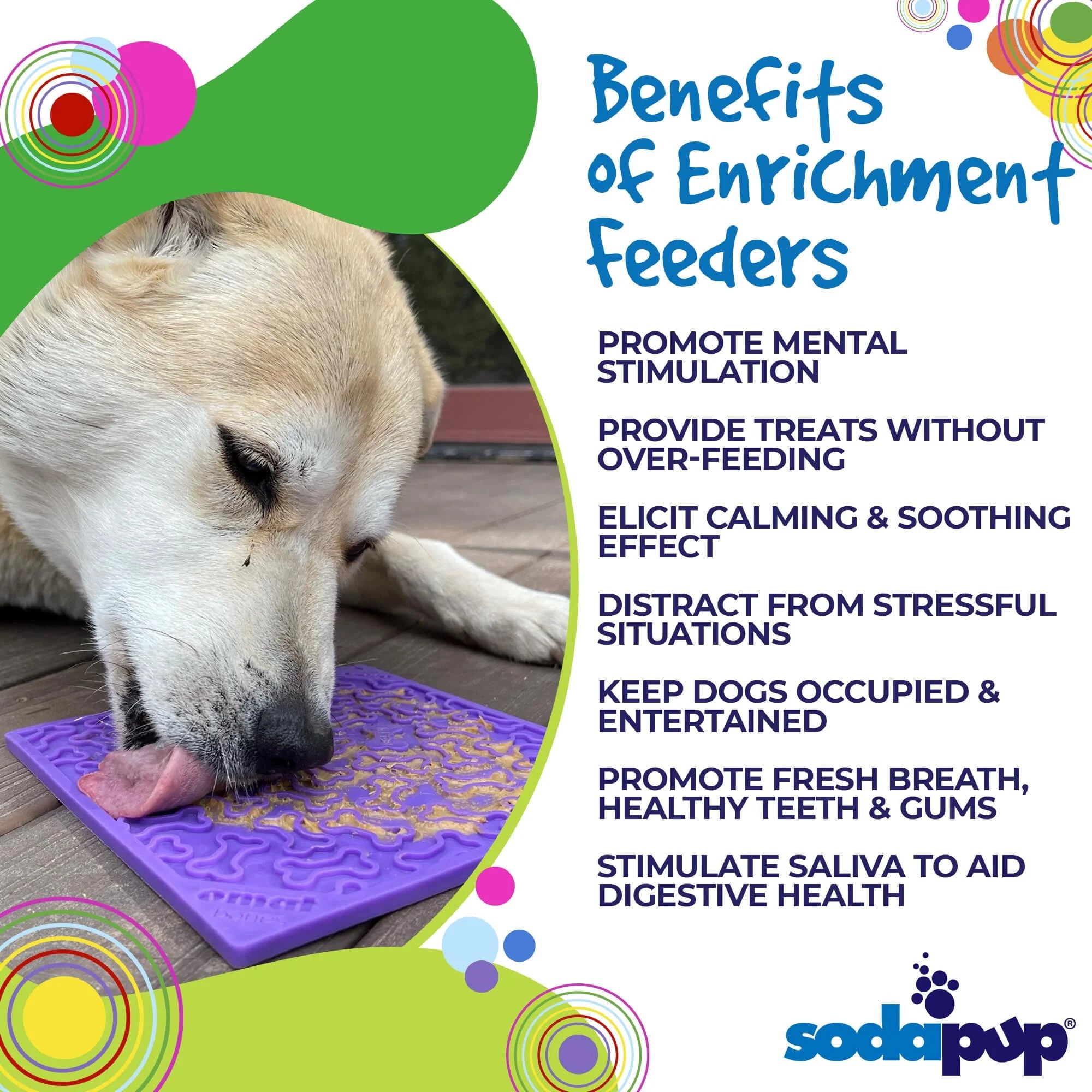 eMat Enrichment Lick Mat - Bones Edition - Assorted Colors