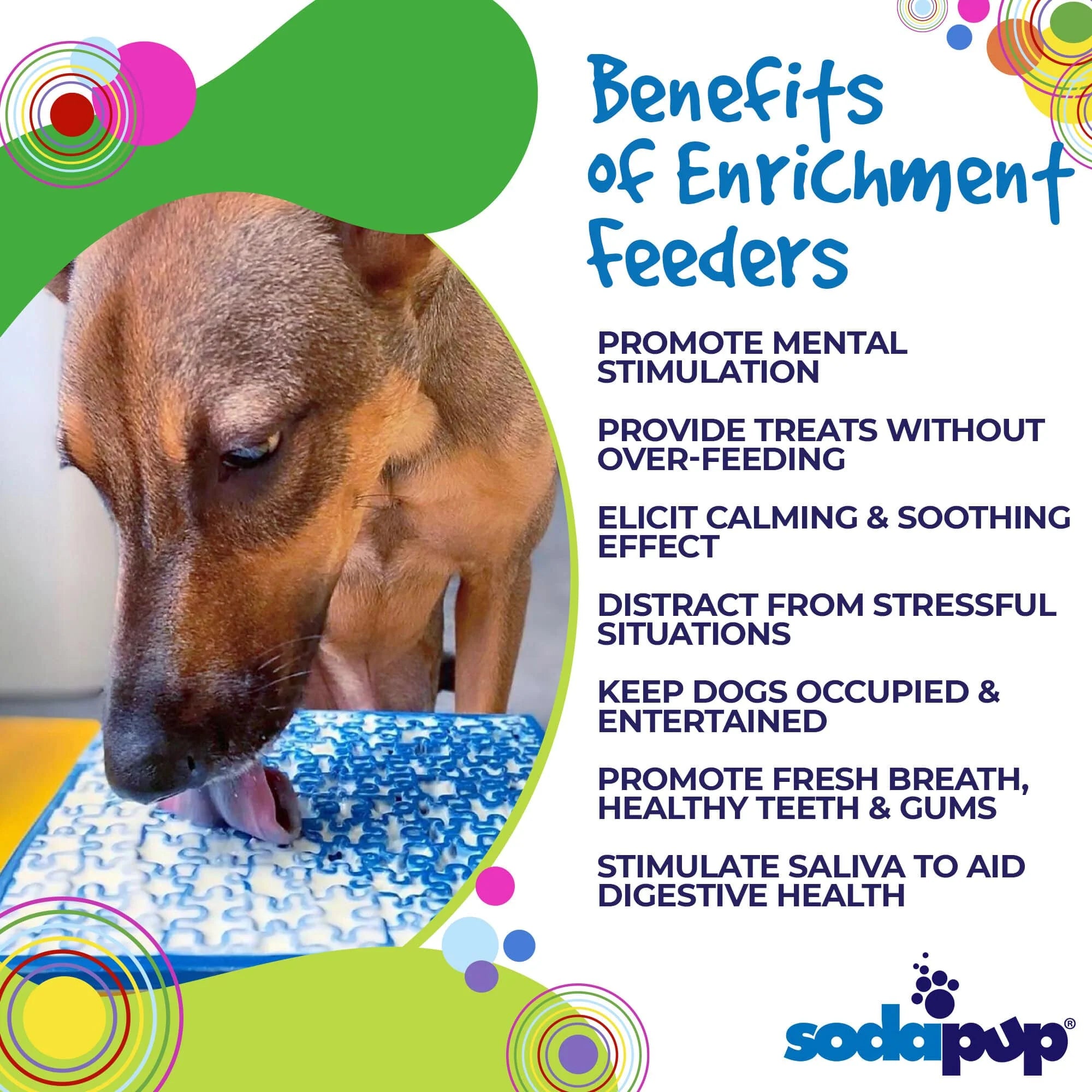 eMat Enrichment Lick Mat - Jigsaw Puzzle Edition - Assorted Colors