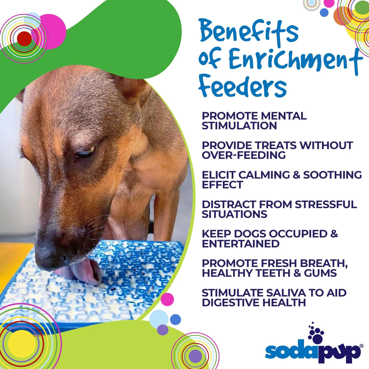 eMat Enrichment Lick Mat - Jigsaw Puzzle Edition - Assorted Colors