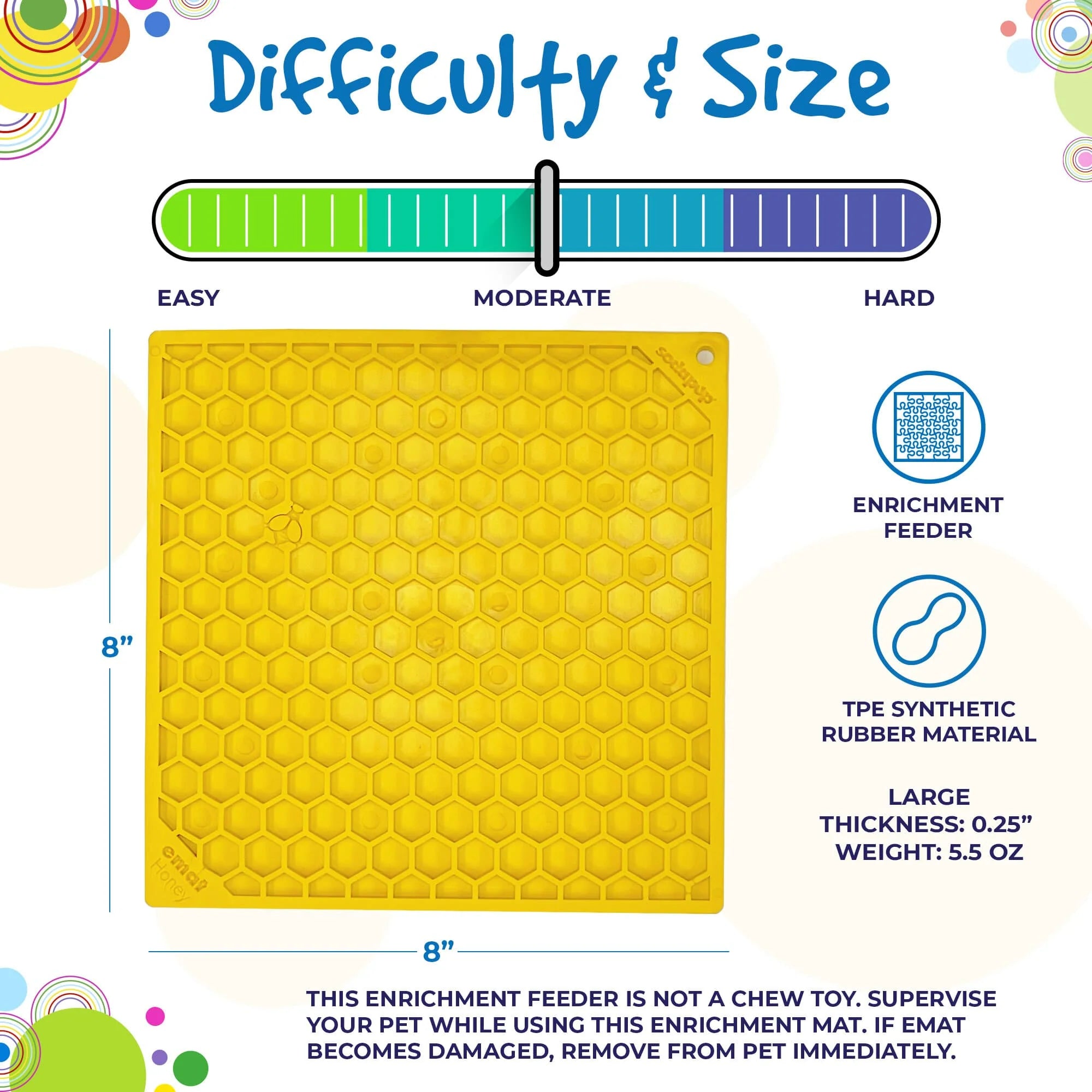 eMat Enrichment Lick Mat - Honeycomb Edition - Assorted Sizes