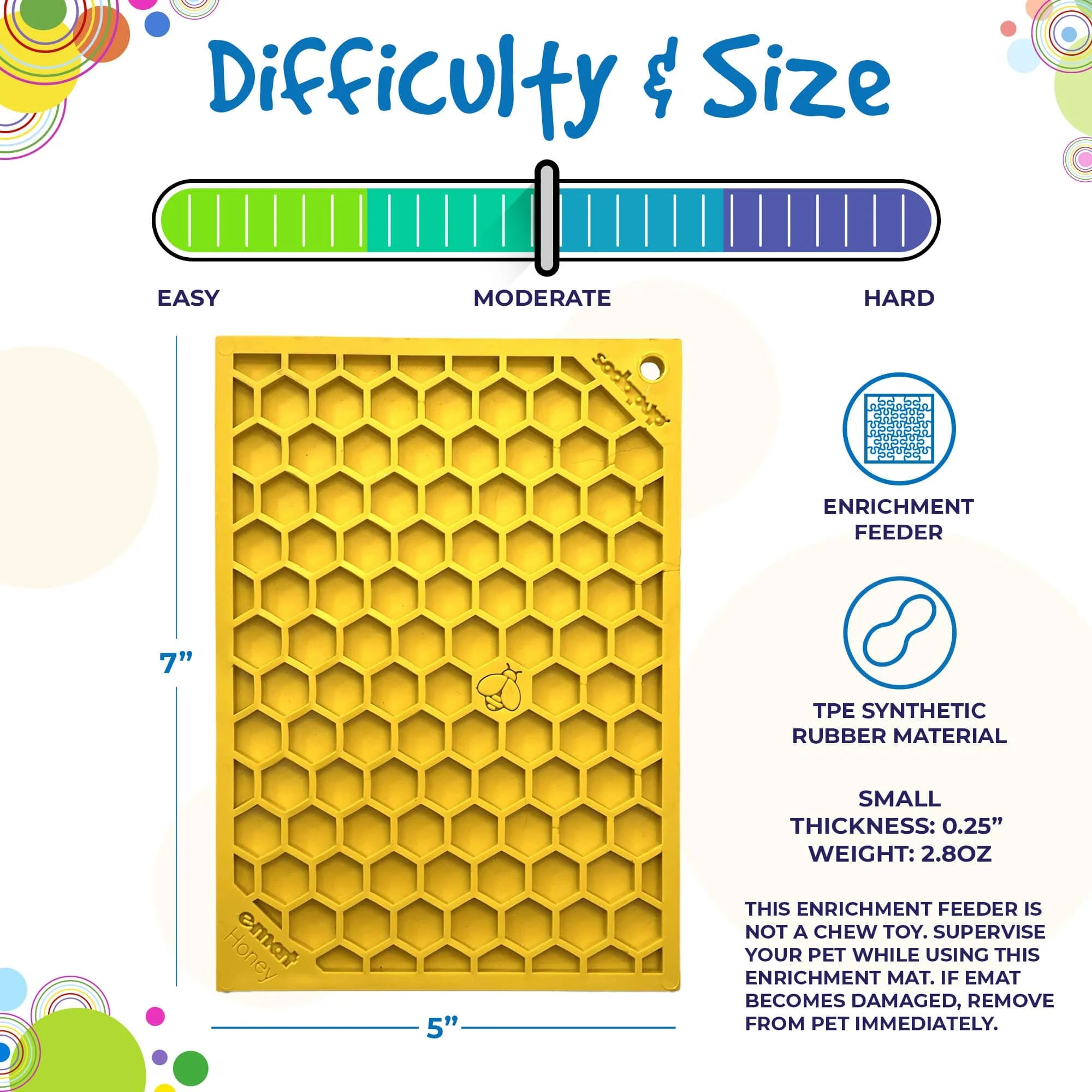 eMat Enrichment Lick Mat - Honeycomb Edition - Assorted Sizes