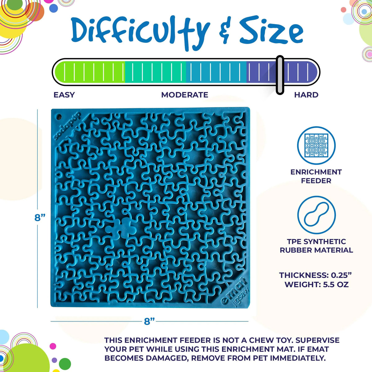 eMat Enrichment Lick Mat - Jigsaw Puzzle Edition - Assorted Colors