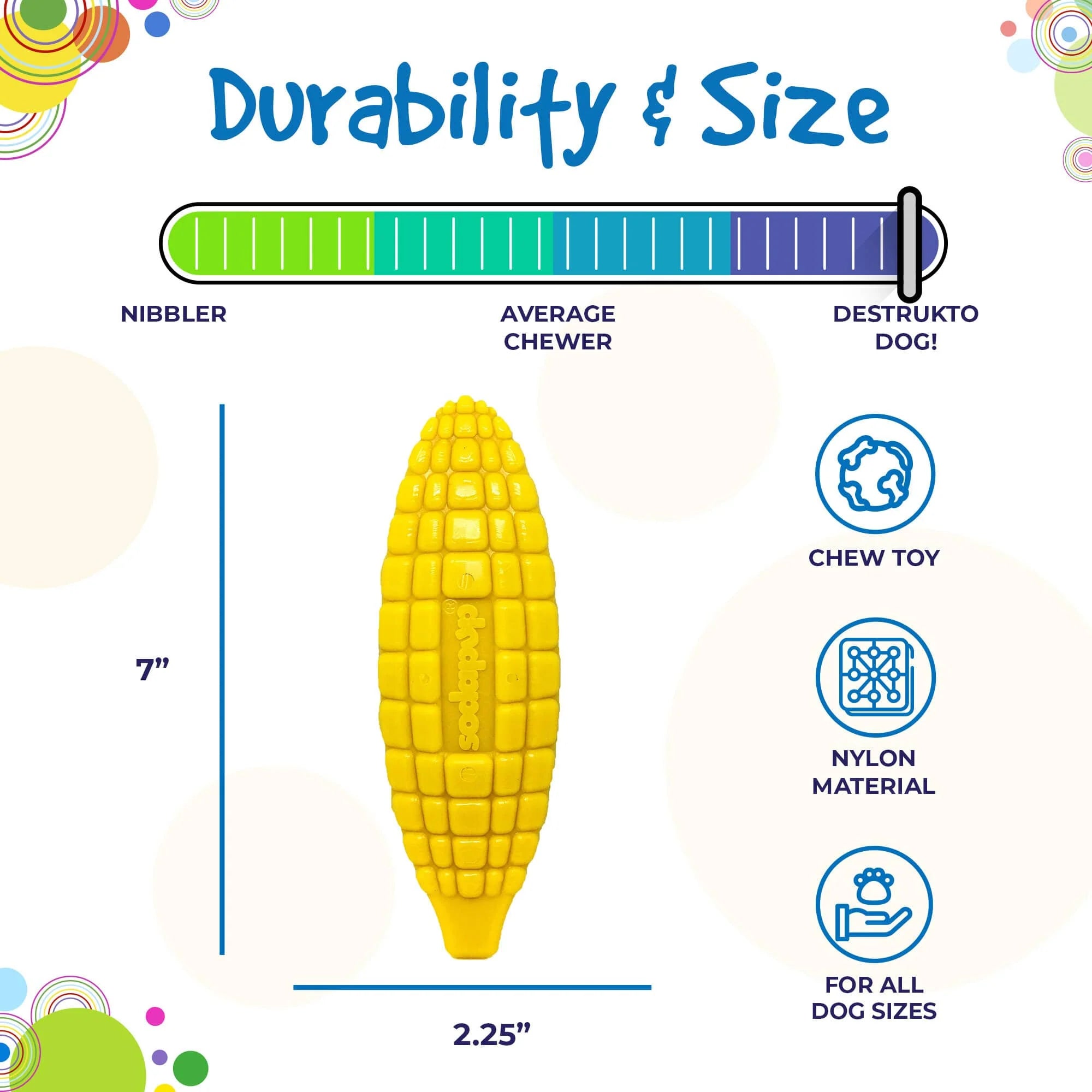 Corn on the Cob Ultra Durable Nylon Dog Toy