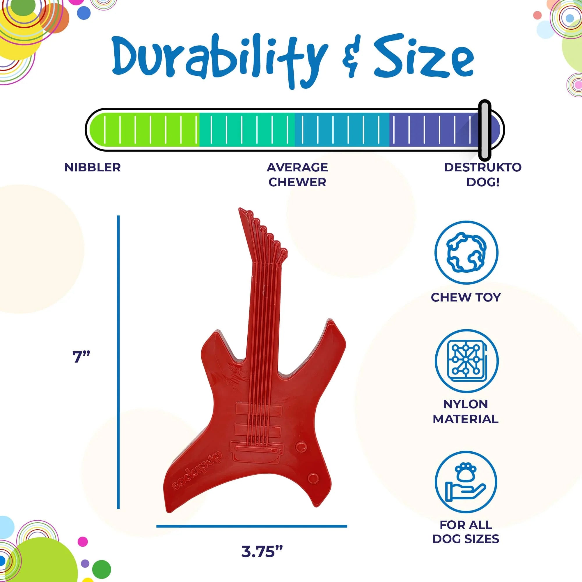 Nylon Electric Guitar Aggressive Chewer Toy