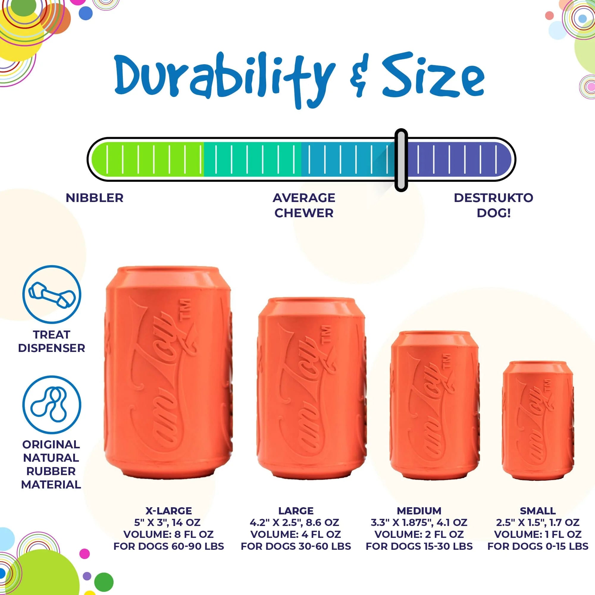 Small Dog Durable Rubber Chew + Treat Dispensing Toy