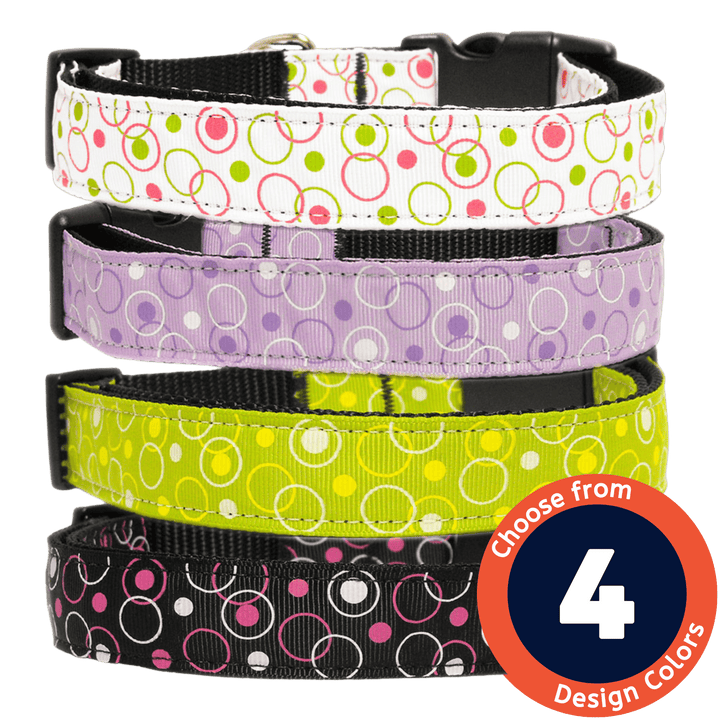 USA Made Nylon Dog Collar - Groovy Retro in Assorted Colors