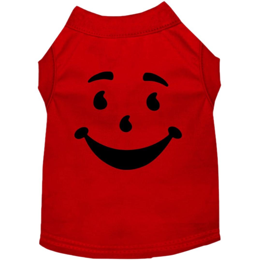 USA Printed Pet Costume T-Shirt - Red Happy Face