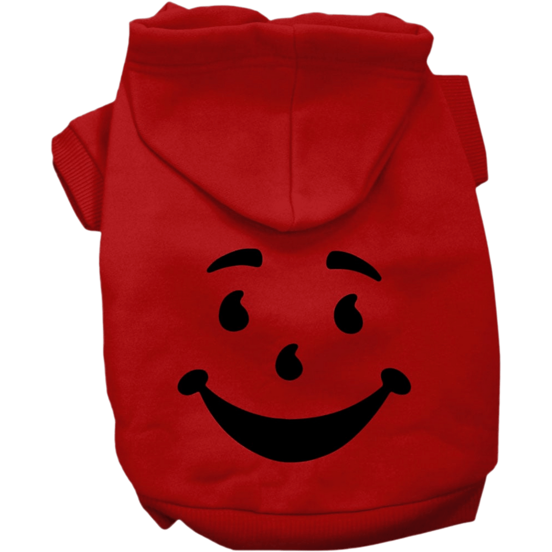 USA Printed Pet Costume Hoodie - Red Happy Face
