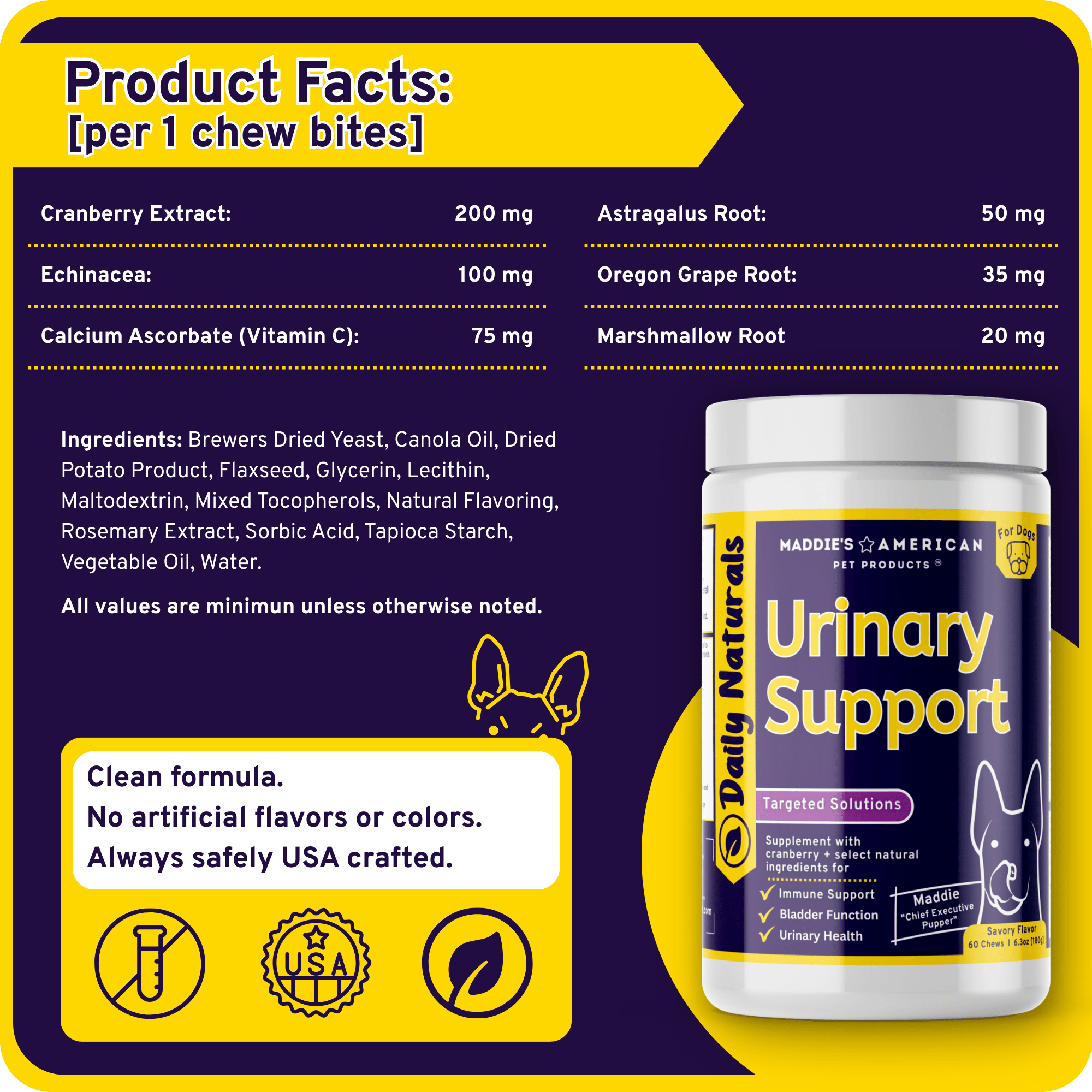 Urinary Support 6-in-1 Savory Chew Bites