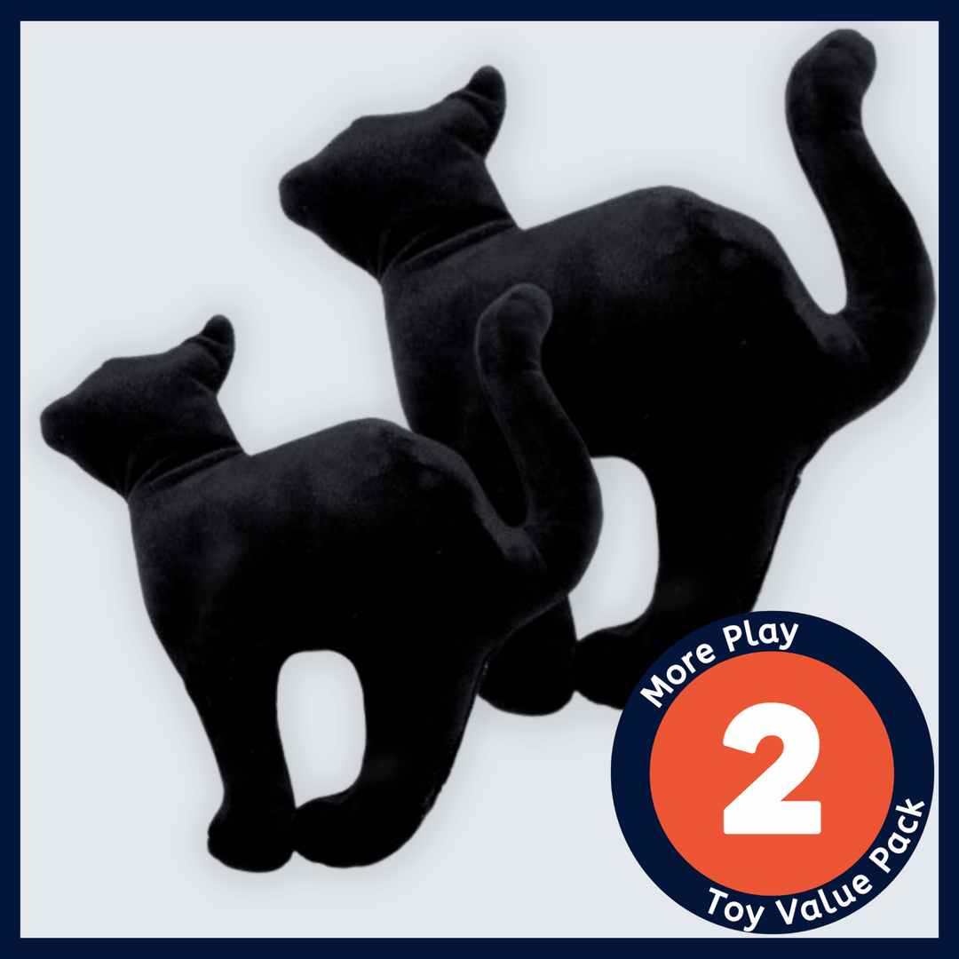 Halloween Collection - USA Made Dog Toy - Spook the Black Cat - 2 Pack