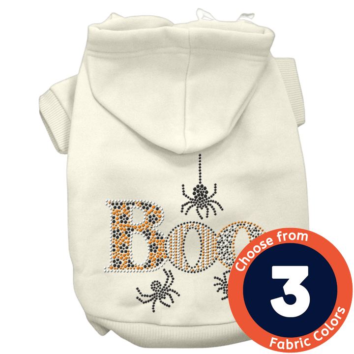Halloween Collection - USA Printed Pet Hoodie - Rhinestone Boo - Assorted Colors