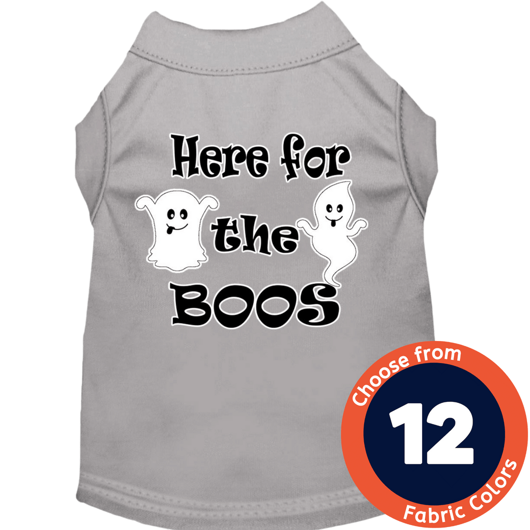 Halloween Collection - USA Printed Pet T-Shirt - Here for the Boos - Assorted Colors