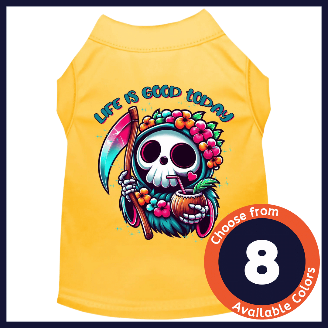 USA Printed Pet T-Shirt - Tropical Grim Reaper