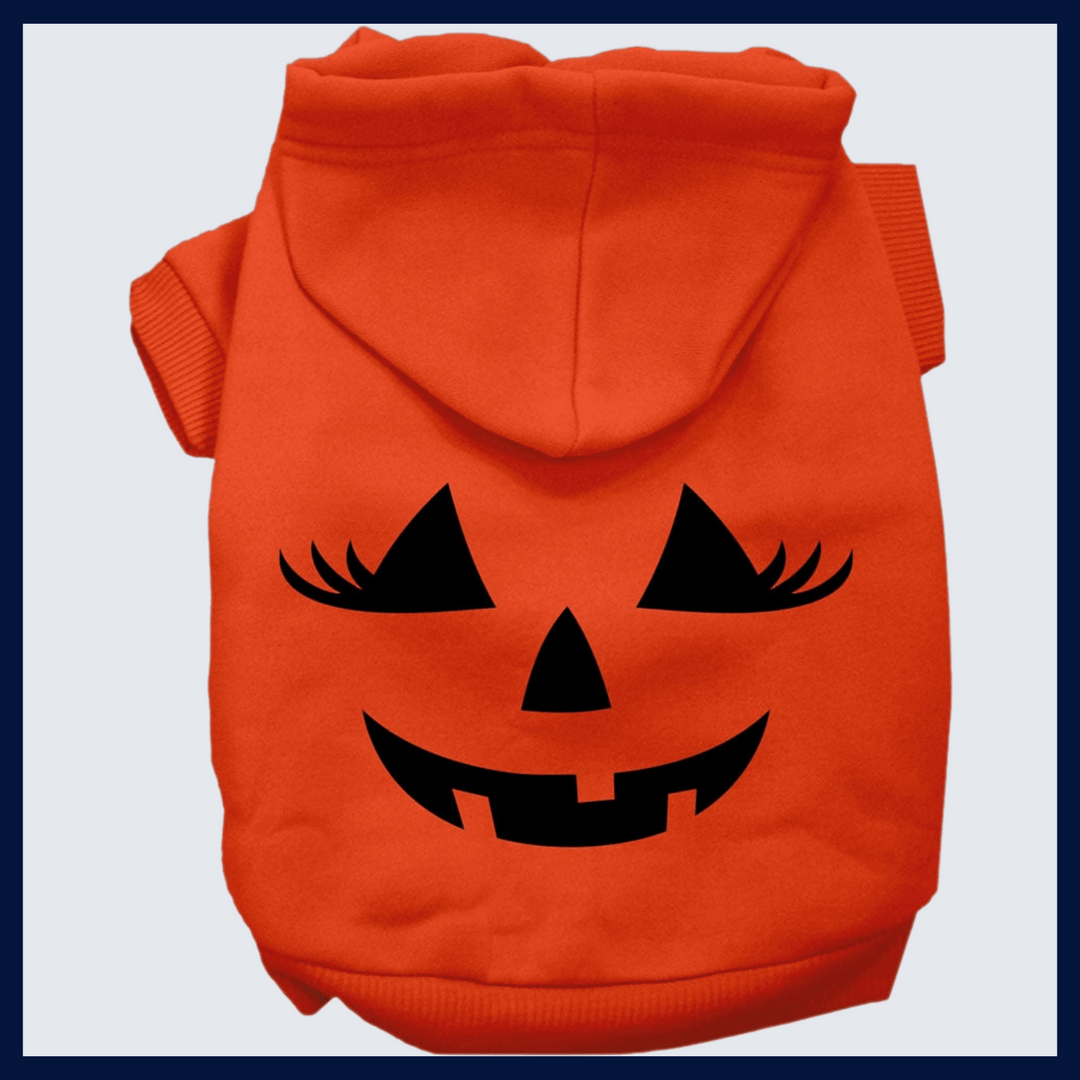Halloween Collection - USA Printed Pet Costume Hoodie - Mrs Pumpkin Face