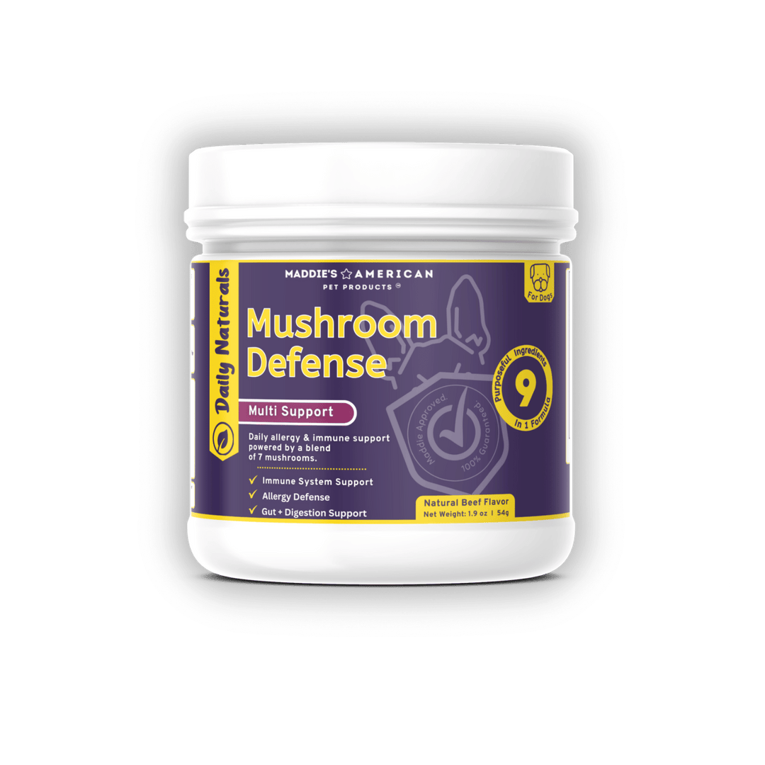 Mushroom Defense - 7 Mushroom Blend Powder - Dog Food Topper for Immunity, Gut, + Allergy Defense
