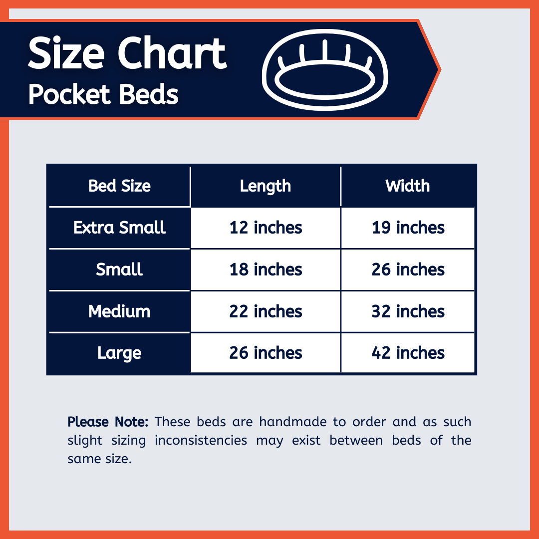 USA Made Pet Bed - Premium Handcrafted Pocket Bed for Dogs + Cats - in Solid Colors