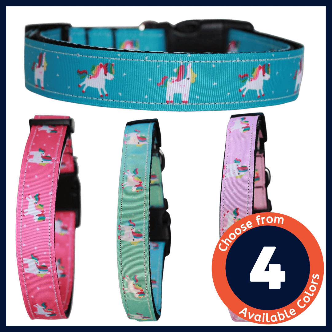 USA Made Nylon Cat Collar - Pretty Unicorn in Assorted Colors