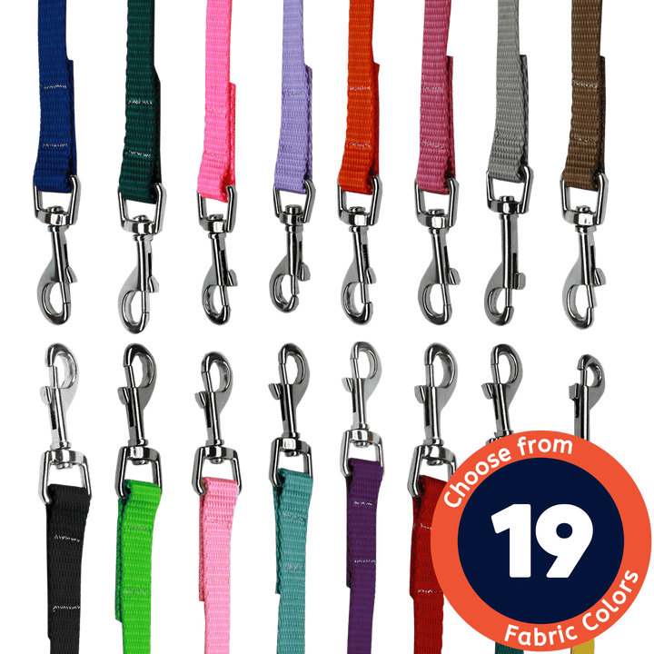 USA Made Classic Nylon Pet Leash in Assorted Colors