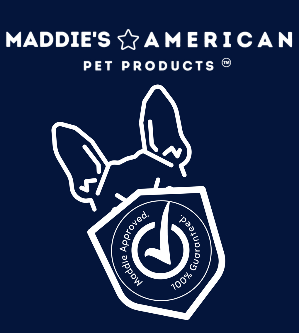 Maddie's American Pet Products Footer Logo with Maddie Approved stamp