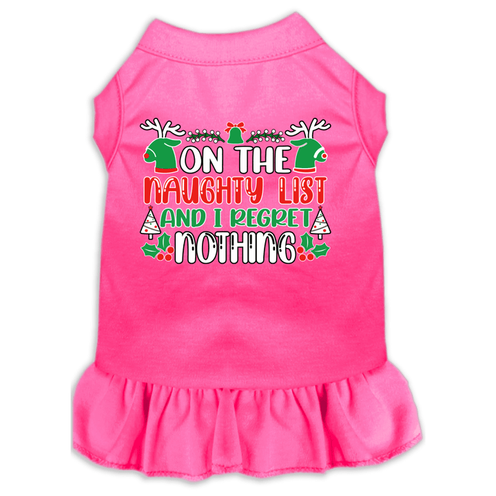 Christmas Collection - USA Printed Pet Dress - Naughty List... No Regrets