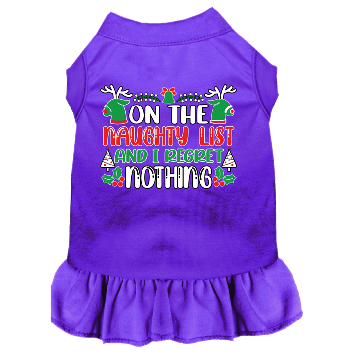 Christmas Collection - USA Printed Pet Dress - Naughty List... No Regrets