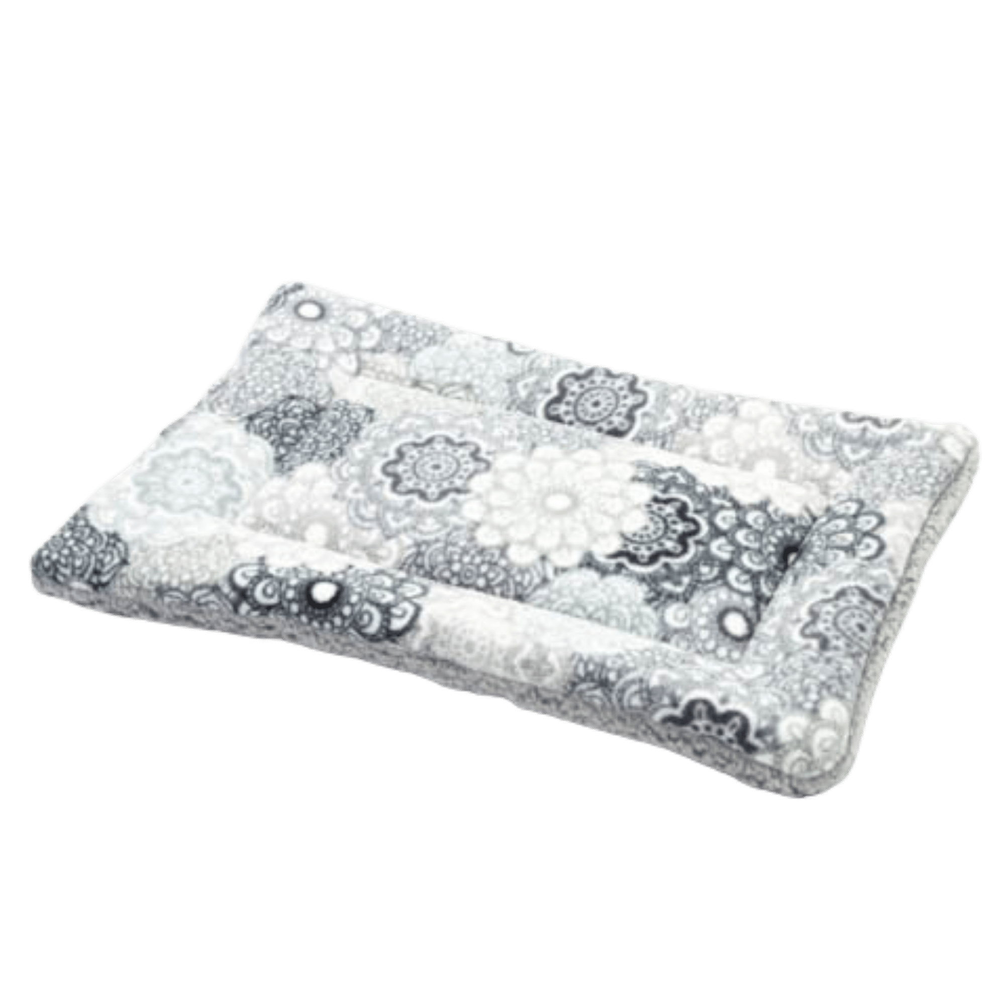 USA Made Pet Bed - Premium Handcrafted Bed for Dogs + Cats - Fleece Grey Medallion
