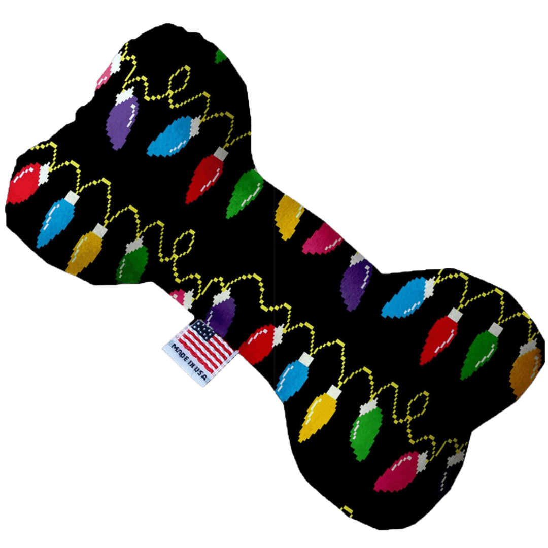 Christmas Collection - USA Made Dog Toy - Push, Canvas, or Stuffing Free - Christmas Lights
