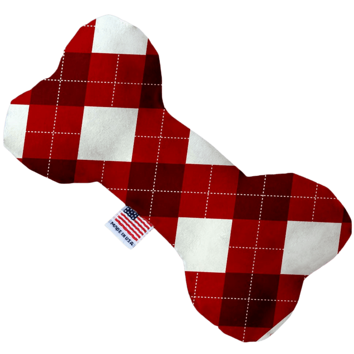 Christmas Collection - USA Made Dog Toy - Push, Canvas, or Stuffing Free - Holiday Argyle