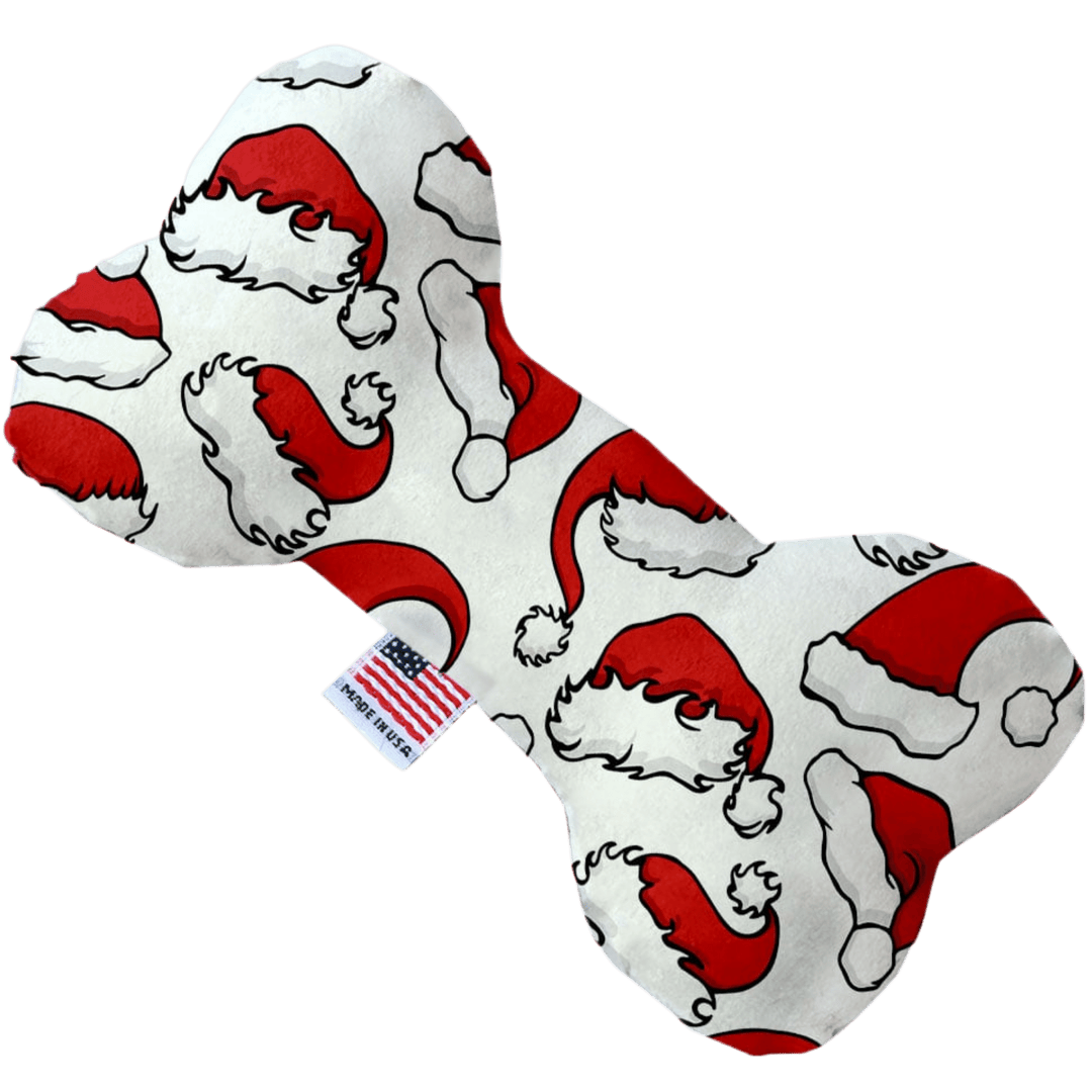 Christmas Collection - USA Made Dog Toy - Push, Canvas, or Stuffing Free - Santa Hats