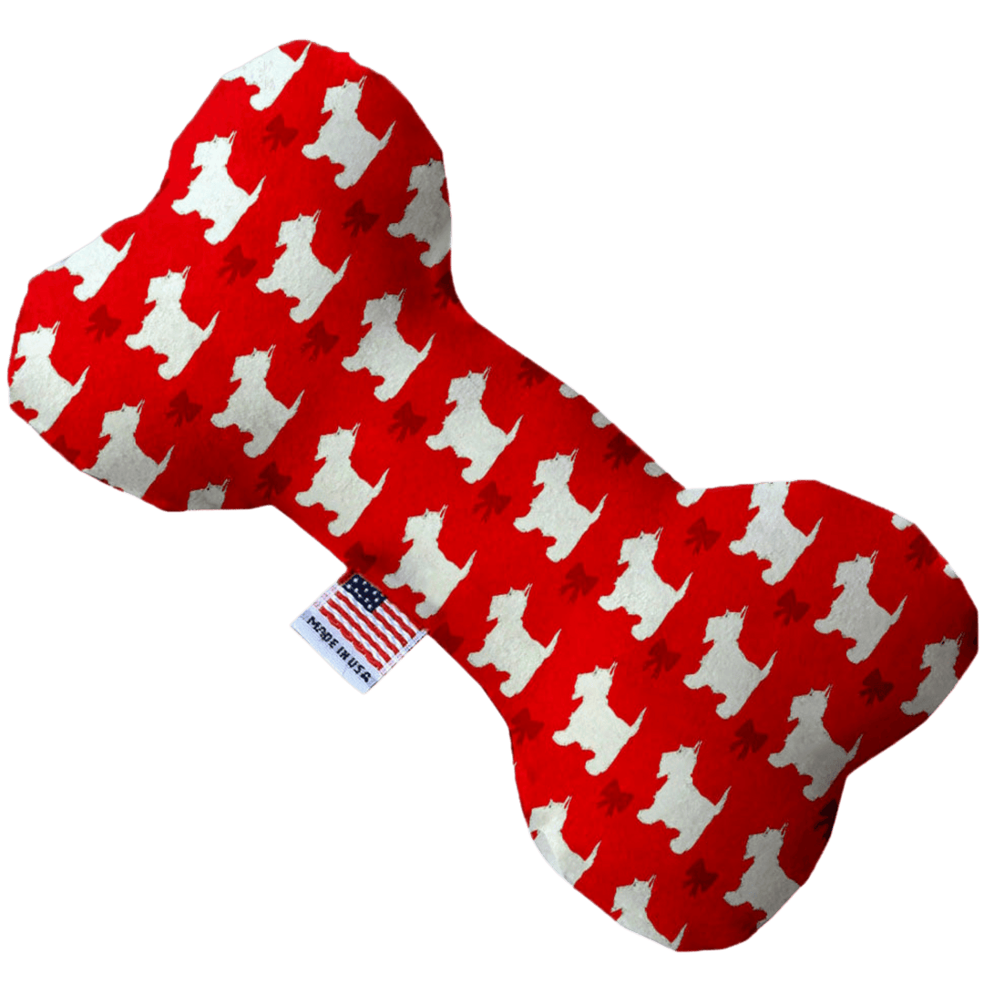 Christmas Collection - USA Made Dog Toy - Push, Canvas, or Stuffing Free - Holiday Westies