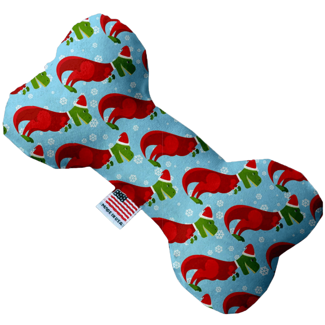 Christmas Collection - USA Made Dog Toy - Push, Canvas, or Stuffing Free - Holiday T-Rex