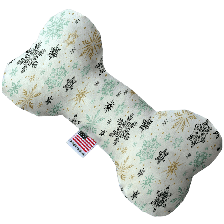 Christmas Collection - USA Made Dog Toy - Push, Canvas, or Stuffing Free - Vintage Snowflakes