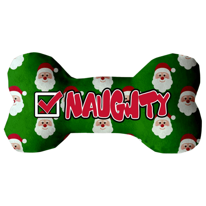 Christmas Collection - USA Made Plush Bone Dog Toy - Naughty List