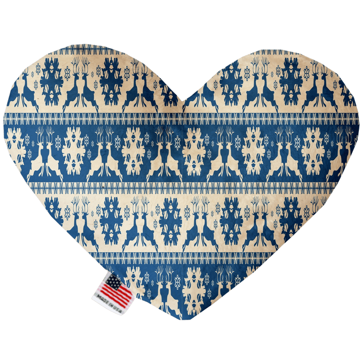 Christmas Collection - USA Made Dog Toy - Push, Canvas, or Stuffing Free - Classic Blue Reindeer