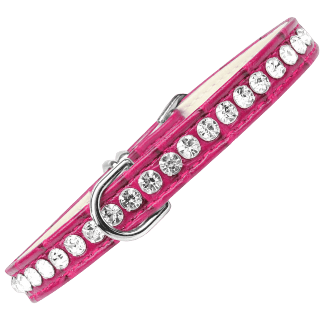 1 Row Rhinestone Bling Small Breed Dog + Cat Collar - Assorted Colors