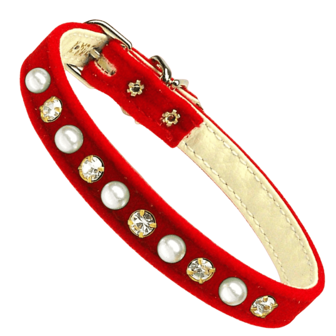 Christmas Collection - USA Made Velvet Bling Collar - Small Dog or Cats