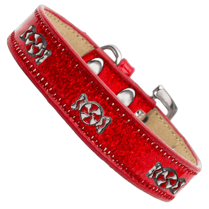 Christmas Collection - USA Made Icy Glitter Widget Collar - Peppermint