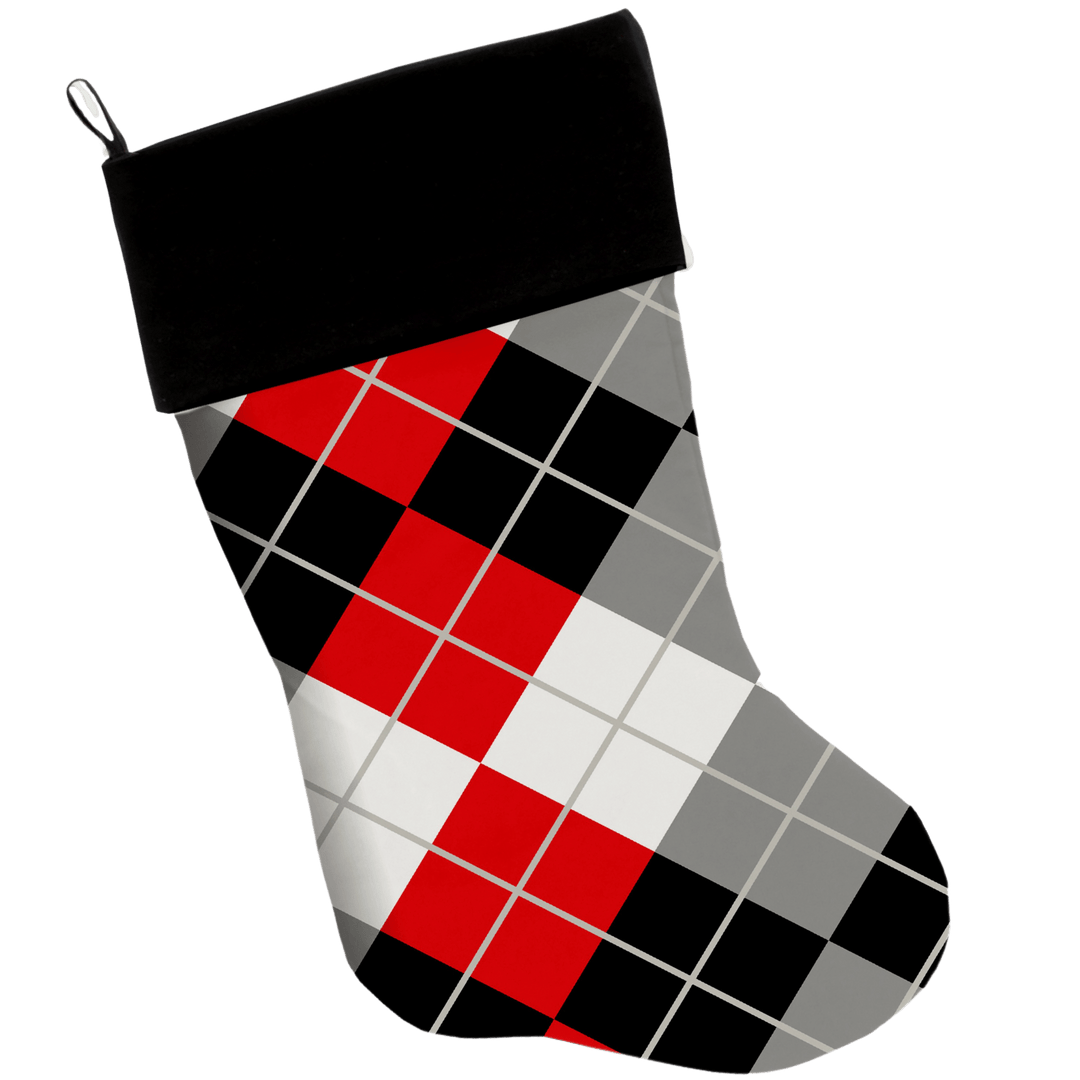 Christmas Collection  - USA Made Stocking - Holiday Argyle