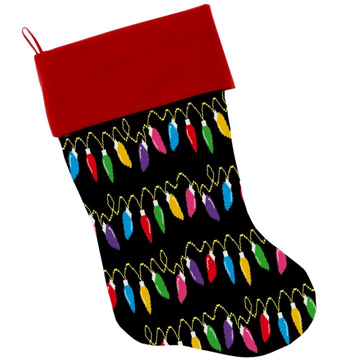 Christmas Collection  - USA Made Stocking - Christmas Lights